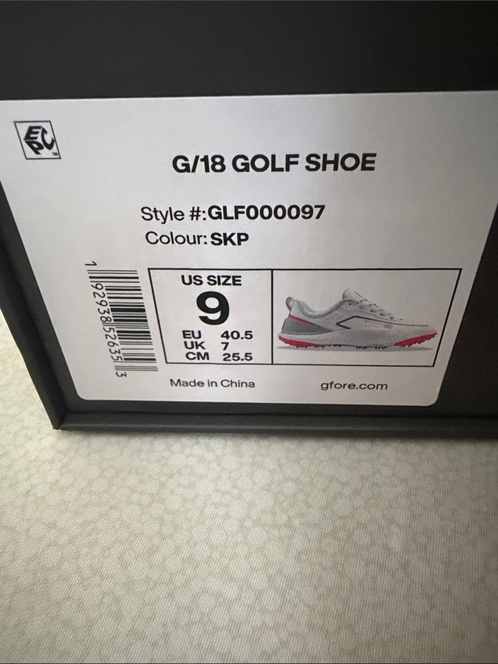 G/FORE G/18 woman’s Golf Shoe in with Pink and aqua Accents